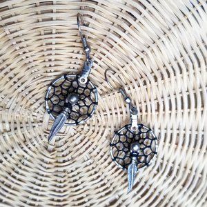 VTG handmade dreamcatcher boho earrings
